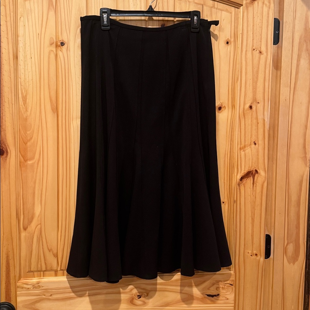 Lena Gabrielle Elegant Black Midi Skirt, Size 8
